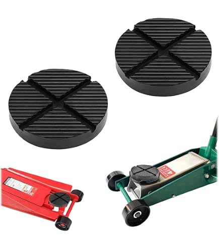 Lot De 2 Patins De Levage En Caoutchouc – Protection Des Rails Et Soudures, 70x70x25 Mm, Pour Cric Ou Pont