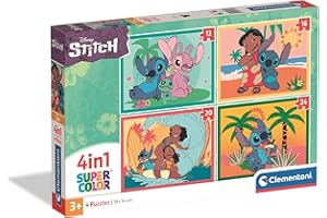 CLEMENTONI PUZZLE DLA DZIECI, PZL 4IN1 STITCH 2025, MADE IN ITALY, 21745