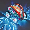 Speedlite Dynamic Gear-Powered Car, 360° Rotating Gear Toy Car with LED Lights, Children's Light Up Toy Cars With Music, Bump and Go Toy Transparent Car with Colorful Moving Gears for Boys Girls