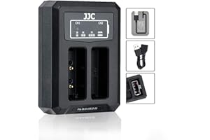 JJC BLS-5 USB Dual Battery Charger Adapter for Olympus E-M5 Mark III, E-M10, E-M10 II, E-M10 III, E-PL9, E-PL8, E-PL7, E-PL6, E-PL5, STYLUS 1, Digital Camera for Olympus BLS-1/BLS-5/BLS-50 Battery