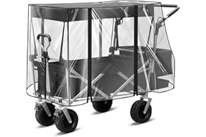 LEKEFETO Protector de lluvia para carro, cubierta de lluvia con cremallera, plegable, transparente, accesorio para carro, cubierta para la lluvia para la playa