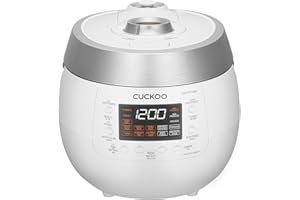 ‎CUCKOO CUCKOO CRP-RT1008F Digitaler Dampfdruck Reiskocher | TWIN PRESSURE | 1150 Watt 1,8 Liter 10 Tassen, Weiß