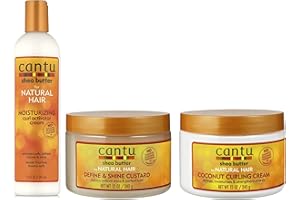 ‎CANTU Cantu Shea Butter feuchtigkeitsspendende Curl Activator Creme 355ml mit Define & Shine Custard 340g & Coconut Curling Cream 340g