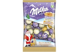 Milka Boules de Noël - Chocolats de Noël - 3 Goûts : Lait, Blanc, Praliné Croquant - Chocolat à Offrir - 350 g