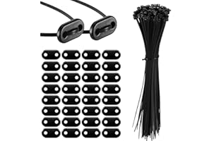 Sinmoe 50 Ensemble Kit de Fixation pour Brise-Vue y Compris Les Attaches de Câble et Fixation des Plaques de Montage Kit de Montage en PVC pour Tapis d'Intimité Clôtures de Jardin