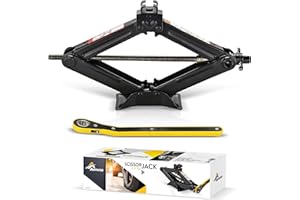 AMVIA Scherenwagenheber für Auto und SUV - 2 Tonnen | Wagenheber - Autoheber-Set - Scherenheber | Tragbar, ideal für Wartung und Reparatur | Intelligenter Mechanismus mit Ratsche