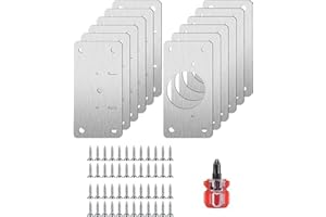 SCHUMAOYI 12-Pack Cabinet Hinge Repair Plates,Wardrobe Hinge Repair Plate with Hole for Wooden Furniture Cabinet Wardrobe Drawer