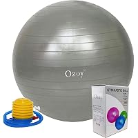 Owme Exercise Heavy Duty Gym Ball Non-Slip Stability Ball Anti Burst Yoga Ball Balance Ball Extra Thick Fitness Ball for Home, Gym, Office with Quick Pump (Gym Ball 75cm with Pump)