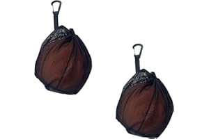 GIEEU 2 Pcs Single Ball Mesh Bag,Ball Storage Net Bag with Zipper Pocket,Drawstring Sling Backpack for Football Basketball Volleyball Soccer