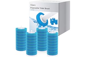 Einweg-Toilettenbürstenköpfe - 32 Stück, Redagod für HK-055 Modell, Blaue Schwamm-Reinigungspads, umweltfreundlich und hygienisch, einfach zu ersetzen