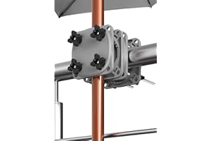 4smile SunnyGuy 2.0 uniwersalny uchwyt na balustradę balkonową, antracyt – uniwersalny uchwyt na parasol przeciwsłoneczny na balkon – wytrzymały uchwyt na parasol balkonowy