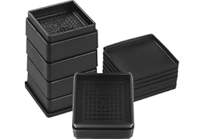 Coptiner Bedding Verstellbare Möbelerhöhung, 2,5cm, 5cm, 7,5cm, Stapelbar, Anti-Rutsch, 8 Stück Schwerlast Betterhöhung mit Gummi-Pads, Stuhlerhöhungen, Tischerhöher, Sofaerhöher bis zu 5000 Lbs