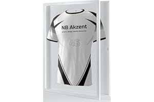 NB AKZENT Trikotrahmen mit Drehtür | Weiß-Weiß | 70x90 cm Objektrahmen | magnetischer Verschluss, schneller Trikotwechsel, UV-Schutz, einfache Montage