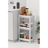 3 Katlı Tekerlekli Raf &Uuml;nitesi - Banyo &amp; Mutfak Organizer - &Ccedil;ok Ama&ccedil;lı Servis Sehpası - Dar Alanlar İ&ccedil;in Pratik Saklama &Ccedil;&ouml;z&uuml;m
