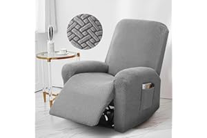 BUERPINKING Sesselbezug 4er Set, All-Inclusive Sessel überzug, Sesselschoner für Relaxsessel und Fernsehsessel, Stretch Waschbar Stuhlbezug mit Taschen, für Fernsehsessel Liege Sessel