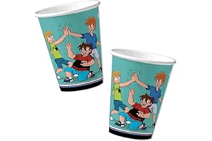 DH-KONZEPT 8 Partybecher * DIE DREI ??? KIDS * für Kinderparty und Kindergeburtstag | 3 Fragezeichen Becher Pappbecher Cups Kinder Detektive Party Deko Set