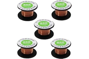 WANGCL Lot de 5 fils de cuivre de 0,1 mm, 15 m pour transformateurs, moteurs, haut-parleurs, électroaimants, Fils Électriques