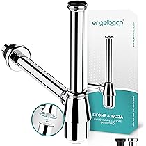 Set Scarico Lavabo Santras® Con Troppopieno - Bianco/Oro, Ottone Cromato, Filettatura 1 ¼ - Foto 10