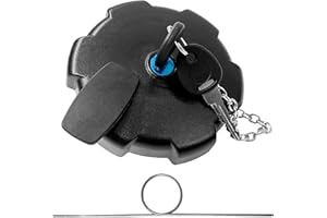 QUVBKZ Tankdeckel Schwarz Mit Kette, 2 Schlüsseln und Haken, Abschließbarer Tankdeckel, Passend für MAN TGA TGX TGS Actros Atego 80 mm