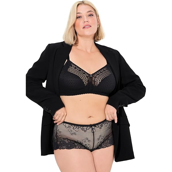 Ulla Popken Damen Maxislip - Formende Unterwäsche Mit Mesh-Bund