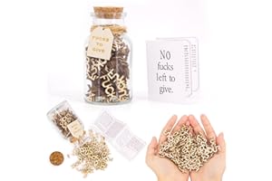 AXBEEAX Jar of Fucks to Give Fuck Wooden Cutouts Letter Piece Bad Mood Vent Stress Relief Gifts Funny Spoof Birthday Gift