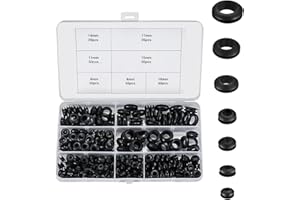 YITOBICI Gumowy przepust kablowy, czarne tulejki gumowe, tulejki przelotowe, zestaw uszczelek gumowych w 7 rozmiarach, gumowa tulejka, tulejka kablowa, gumowe zatyczki do drutu, kanału kablowego, instalacji