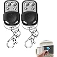 2Pcs 433.92 MHz Universal Garage Door Remote Control,Gate Opener Cloning Wireless Key Fob with 4 Buttons Duplicate Remote Control Key Fob for Garage Doors,Roller Shutters,Electric Gates,Car Alarms