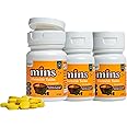 MINS Chewable Tablets Bottle of 30's Yellow| Curcumin Tablets with Piperine| For Cold, Cough, Sore throat & Bad breath| Sugar free| 30 Chewable Tablets Pack of 3