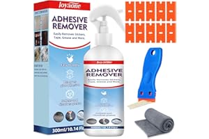 JOYAONE Adhesive Remover 300ml, Surface-Safe Formula with Plastic Scraper Tool, Sticker Remover Spray for Cars, Glass, Walls, Fast-Acting Cleaner for Labels, Decals, Tape, Residue and Stubborn Stains