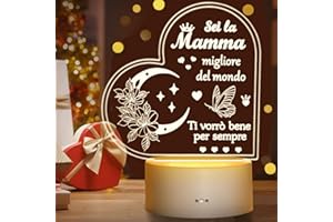 Aonveki Regalo Mamma, Idee Regalo Festa della Mamma, Regalo Compleanno per Mamma da figlia figlio, Regalo di luce notturna intagliata con belle frasi, Regalo di Ringraziamento Natale per Mamma