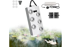 HOCOMAY Mist Maker Fogger, 6 testa ad ultrasuoni acqua Mister macchina per nebbia con boa e alimentazione impermeabile, 4.5L/H Mister Fogger per idroponica paesaggio serra vegetale conservazione
