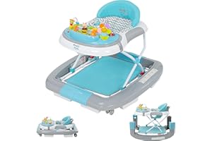 ib style 5in1 Lauflernhilfe, Gehfrei, Schaukelfunktion Licht & Melodie, Babywalker für Babys ab 6 Monate, Wave, Mint