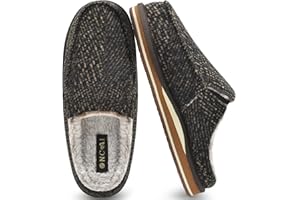 ONCAI Zapatillas de Casa Hombre Rayas Confort Mezcla de algodón Pantuflas con Felpa Espuma de Memoria Soporte del Arco Antideslizante Suela Talla 40-50