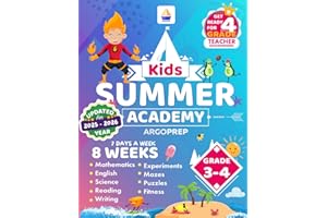 Kids Summer Academy by ArgoPrep - Grades 3-4: 8 Weeks of Math, Reading, Science, Logic, Fitness and Yoga | Online Access Included | Prevent Summer Learning Loss