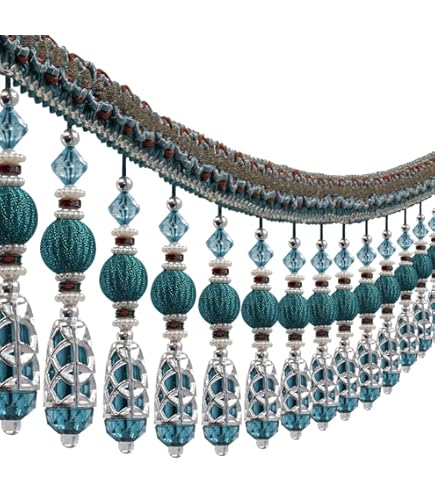 Yalulu Quasten Borte 4 Yards - Weinrot Pompom Fransen Vorhangborte 5cm Breite