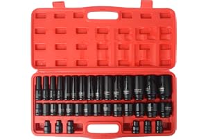 DAYUAN 35-delar 1/2 tum Schlagschrauber Nuss Set Steckschlüsselsatz 8–32 mm