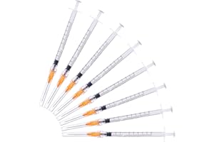 ZVF 100 Pack 1ml/cc Disposable Plastic Tubes with 0.5 x 25mm Tip Individually Sealed Packaged (100)