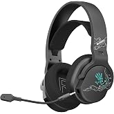 Bloody GR370 Wireless Gaming Headset, Bluetooth/USB/3.5mm Jack, 1050mAh Charging, 7 Colors LED Lighting, With Microphone, Black