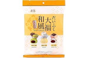 Delicious Mini Mochi Mix – 3 varietà – latte, matcha, fagiolo rosso – piatto dolce giapponese – torta di riso morbido e appiccicoso – OG ASIA – 250 g