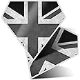 2 x 7.5cm Diamond Stickers - Black & White - Union Jack Flag GB UK England Decals 38186