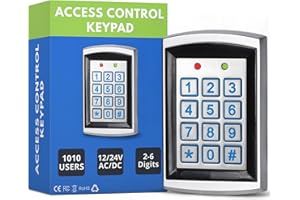 SecureMyDoor Access Control Proximity Keypad for Indoor & Outdoor Use, 12-24V, Die-cast Aluminum, Stores 1000 Cards and Pins, Backlit Keys, IP65 Weather Resistant
