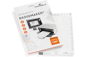 Durable BADGEMAKER Inserts 60 x 90 mm | Pack of 160 Inserts | Printable Name Badge Inserts | Create Professional Badges in Minutes, White