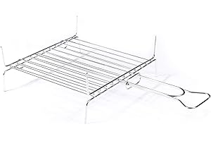 HOUSE COLLECTION Griglia barbecue, Graticola, 11 barre verticali, a conchiglia, acciaio, 25x25