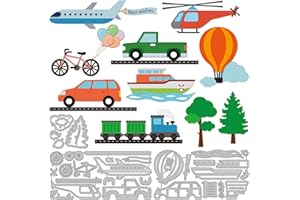 GLOBLELAND Matrices de Découpe Métal Transport Camion Voiture Hélicoptère Découpes Gaufrage Pochoirs Modèle pour Papier Carte Fabrication Décoration DIY Scrapbooking Album Artisanat Décor