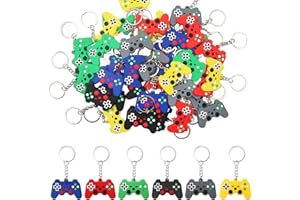 LIBERSHINE Zestaw 36 breloczków do kluczy do gry wideo, breloczek do kluczy, torba szkolna, zawieszka na imprezę, prezent urodzinowy dla dzieci, łącznie 6 kolorów, żółty, zielony, niebieski, czerwony, czarny, szary, jeden rozmiar
