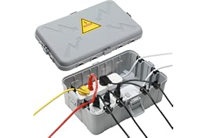 HRENSAW Großer Außenbereich Elektrobox(32x22x13cm), IP54 wasserdichte Abdeckung für Verlängerungskabel, wetterfeste Abdeckungen zum Schutz von Verlängerungskabel, Steckdosenleisten, Zeitschaltuhren-Grau