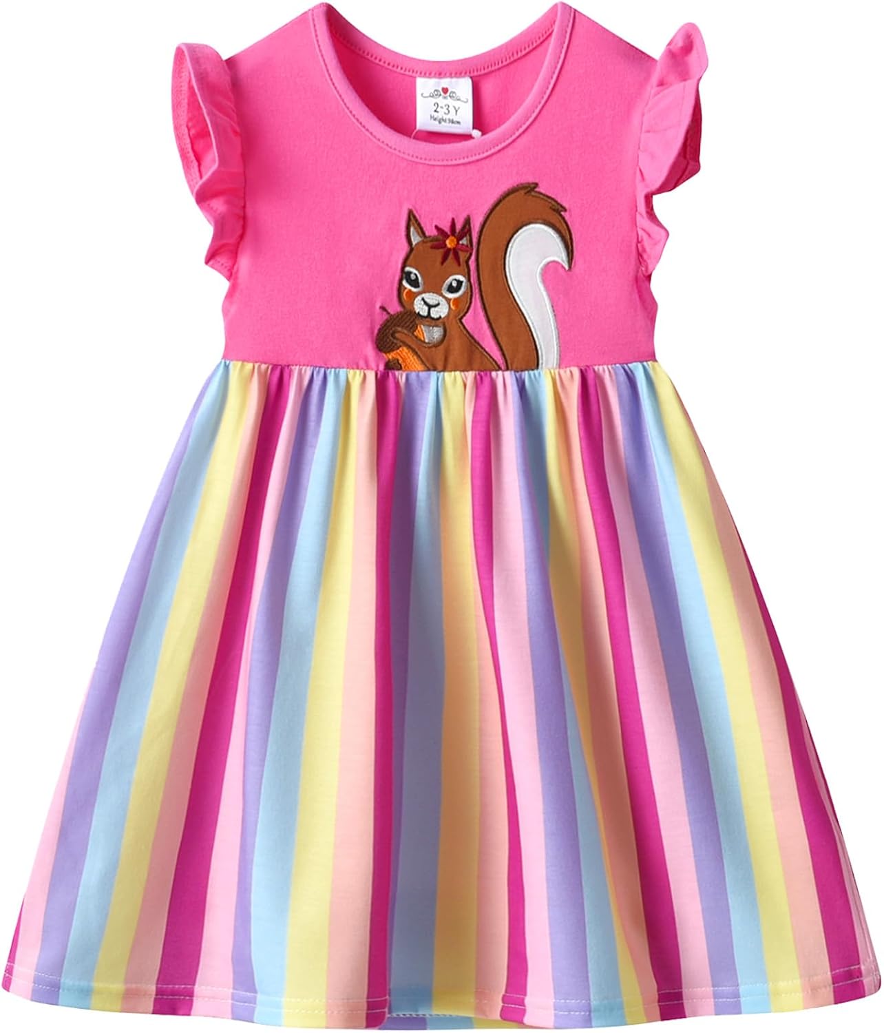 VIKITA Vestido Floral Manga Corta Algodón Niñas