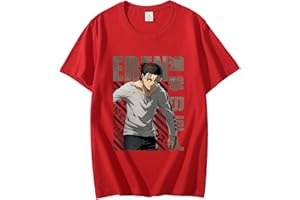 JFLY 2021 Harajuku Man Eren Attaque sur Titan T-Shirts T-Shirts Chemise Noir À Manches Courtes Esthétique Anime T-Shirt Style Japonais Japonais