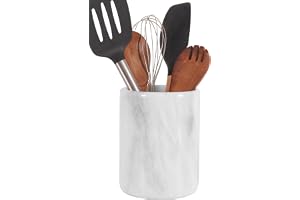 Radicaln redskapshållare sked caddie bänkskiva handgjord marmor köksredskap set organiserare – 10 x 11 x 16 cm bestick ätpinn