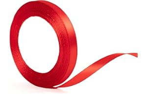 ZSYIULIA 10mm Red Ribbon for Gift Wrapping 22m, Red Ribbons Thin Fabric Satin Ribbon for Present Wrapping Ribbons Christmas Florist Bouquet Cake Hair Bow Crafting Wedding Car Decoration